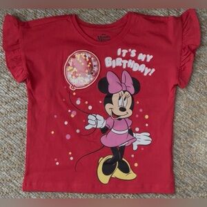 Girls Minnie Mouse Birthday T Shirt Size 6 NEW